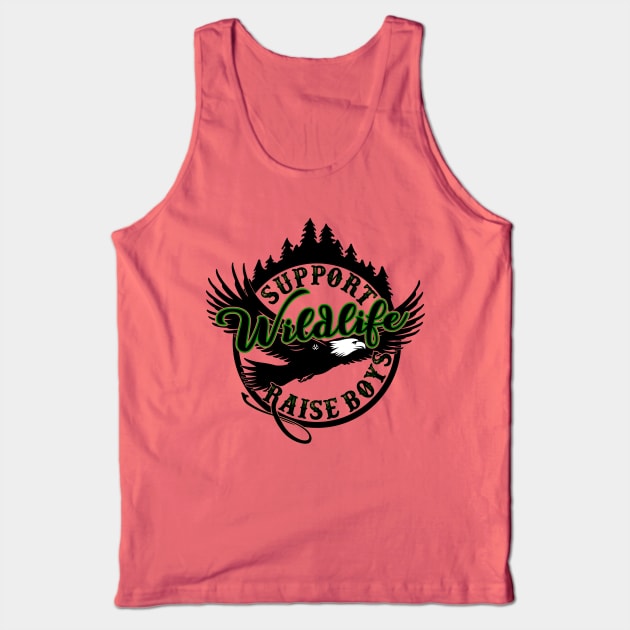 Support Wildlife Raise Boys Green Tank Top by Turnbill Truth Designs